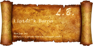 Lipták Barna névjegykártya