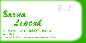 barna liptak business card